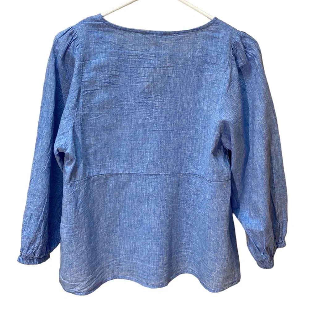 Banana Republic Peplum Boho Peasant Pullover Top Size Medium - Picture 2 of 9